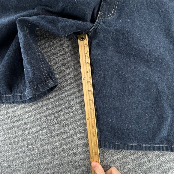 VTG Mecca Jean Shorts Jorts Denim Urban Dark Wash Cotton Y2K Adult ACTL 32X13 - Picture 10 of 16